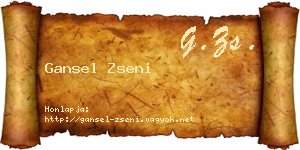 Gansel Zseni névjegykártya